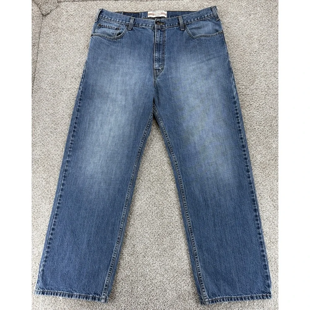 Levis Authentics Signature Jeans‎ Mens 38x32 Blue Loose Straight Cotton Y2K '09